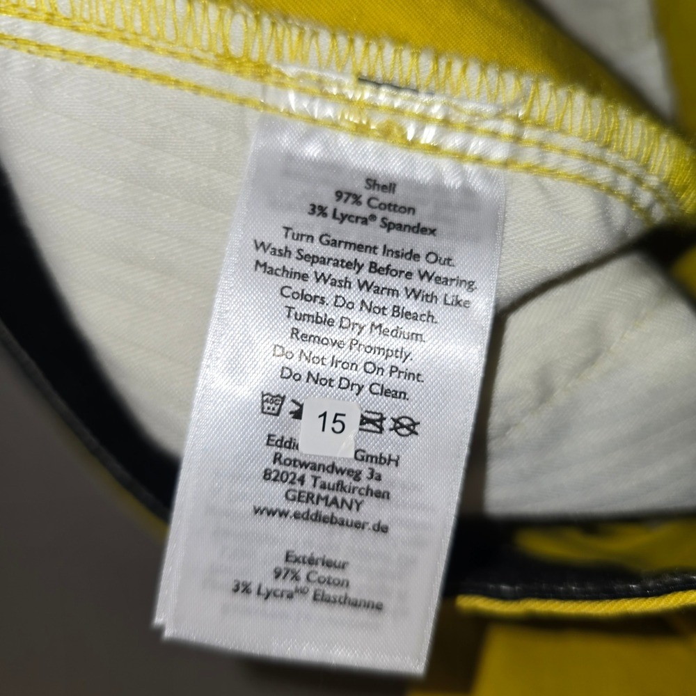 Eddie Bauer Shorts 16W Womens Yellow Legend Wash Stretch Lightly Curvy Slim - Picture 11 of 11